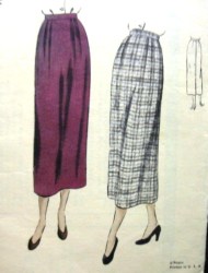 6479 VOGUE LONG EZ 1940S-50 SKIRT PATTERN 24'' WAIST